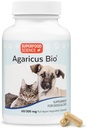 Agaricus Bio 300mg per Canine e Feline, Beta Glucan Mushroom Pet Supplemento per aumentare la difesa immunitaria critica e la salute cellulare, polvere antiossidante, supporto energetico per cani vecchi e gatti, 60 caps