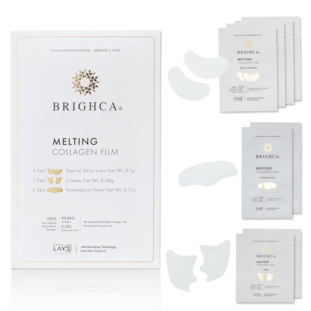 Melting Collagen Film Refill Pack (8 Pouches) - Parte del set di collagene di fusione di Brighca | Anti-invecchiamento Collagen Skincare Routine