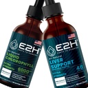 E2H: Liquid Chlorophyll e Liver Support Supplemento | Vegan, Non OGM - 2 Fl Oz Ogni (4 Fl Oz Totale) - Bundle