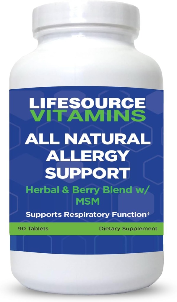 LifeSource Vitamine Allergikerunterstützung - Saisonale und mehrjährige Pollen, Hausdust, Molds, Pet Dander und chemische Schadstoffe - 90 Count