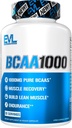 BCAAs Amino Acids Supplement for Men - EVL 2:1:1 5g Capsules pour la récupération post-entraînement et le renforcement musculaire maigre pour les hommes - BCAA1000 Acids à chaîne ramifiée Supplément nutritionnel - 30 portions