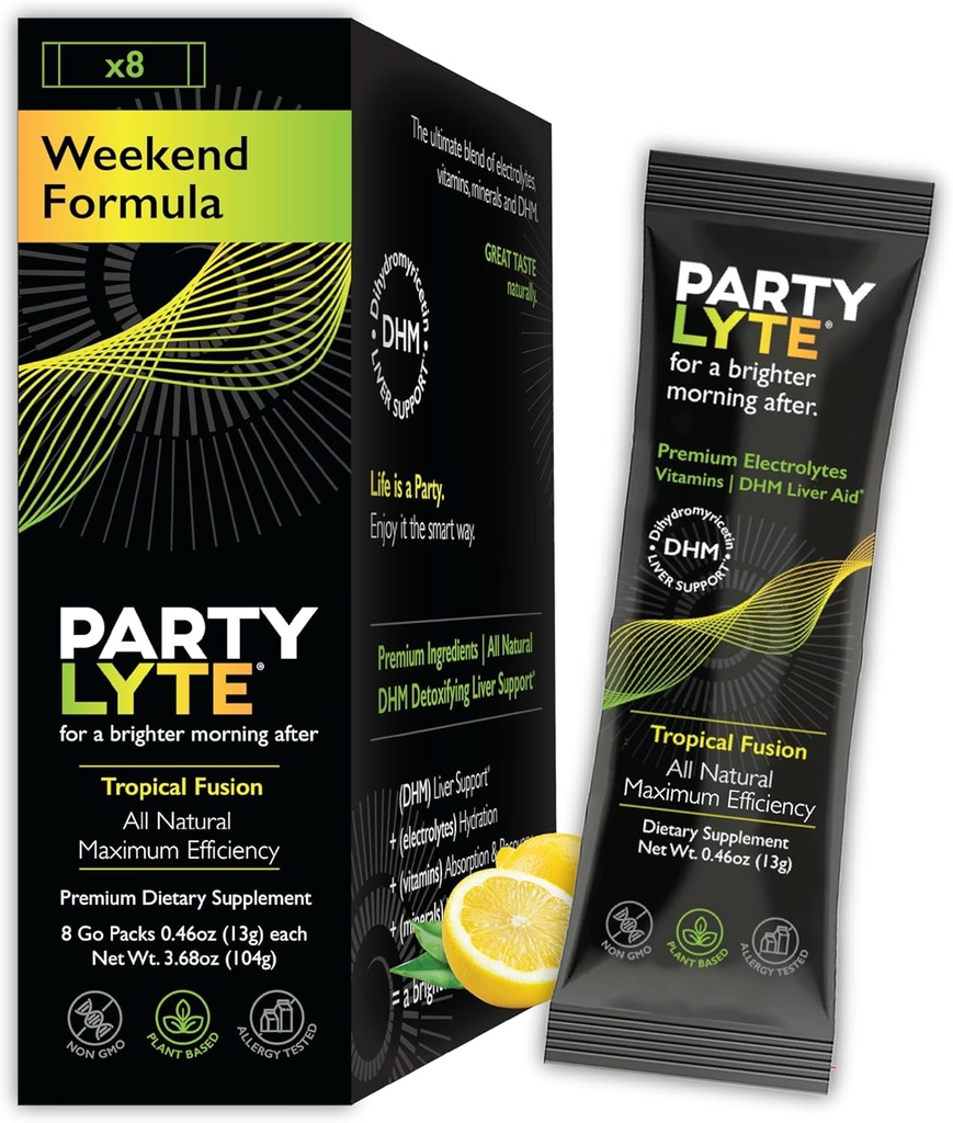 Bessere Morgen mit Elektrolyten, DHM, 600mg NAC, Ingwer, Vitamine & Minerals - Hydrate Pakete für die optimale Hydratation - Oral Solution Drink Mix | Weekend Formula 8 Count