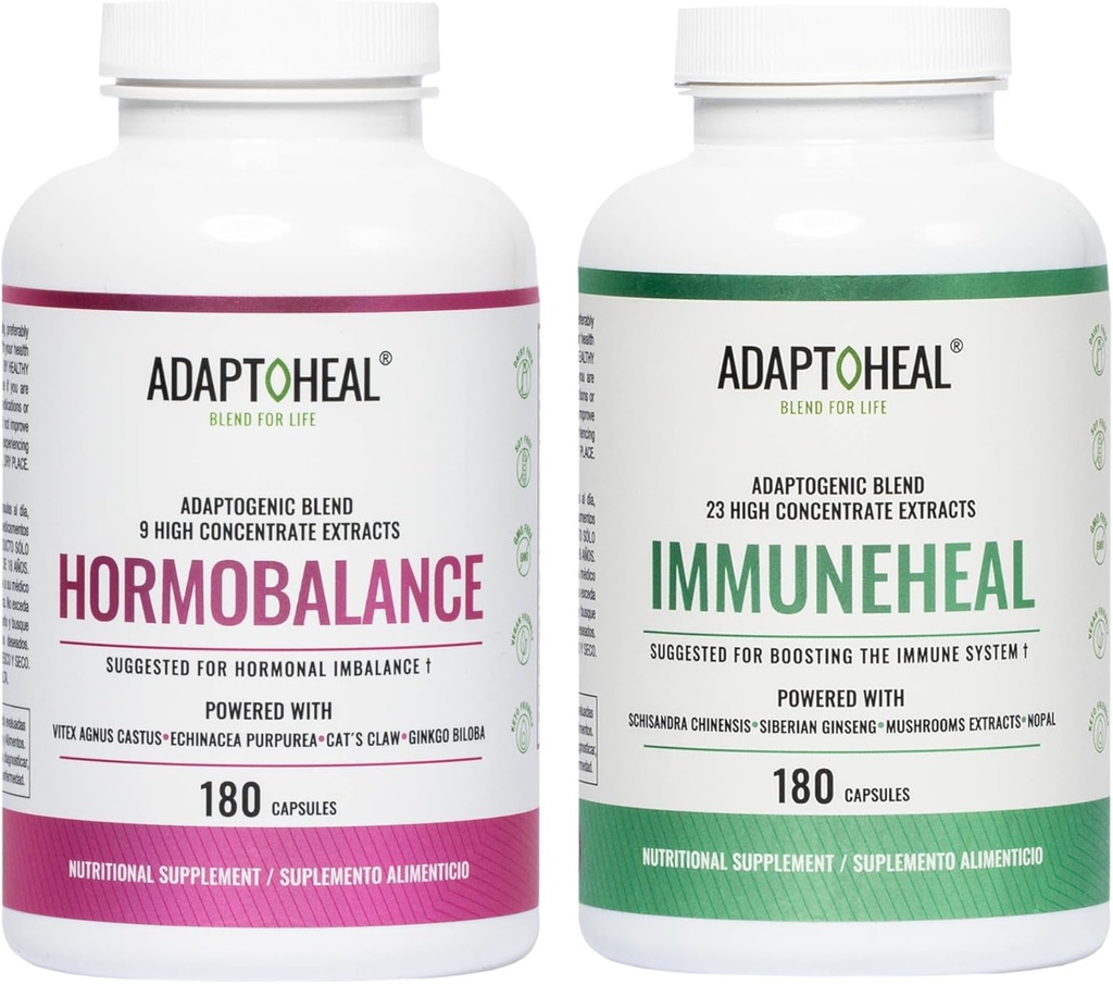 Hormobalance ADAPTOHEAL + Immuneheal – Mélange Adaptogène (180 Capsules ea.)