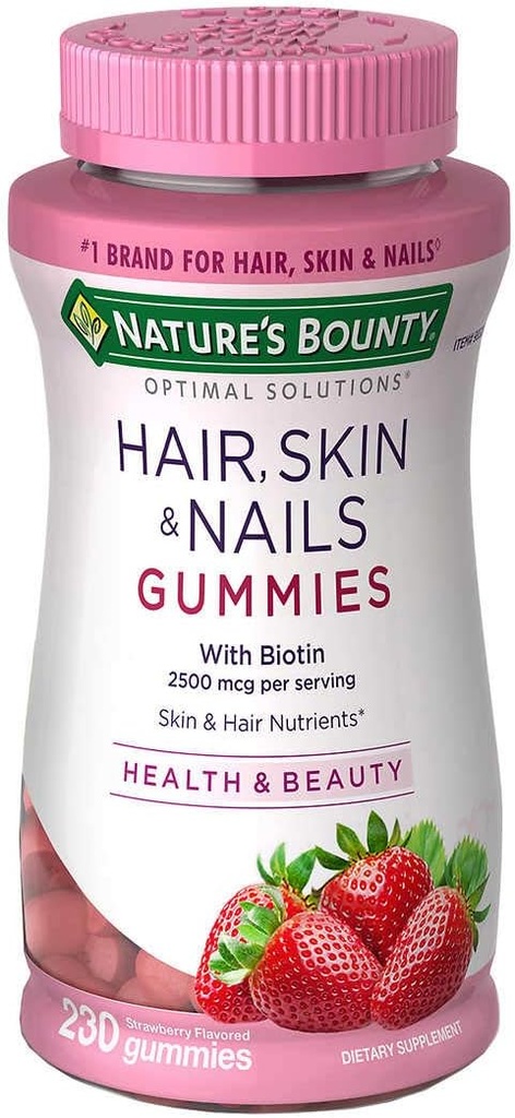 Soluzioni ottimali per la natura Capelli, Pelle, Nails Gummies (230 Conte)