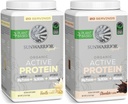 Ensemble de poudres de protéines organiques actives au chocolat et à la vanille Sunwarrior Bundle & Save (en poudre de protéines végétales)