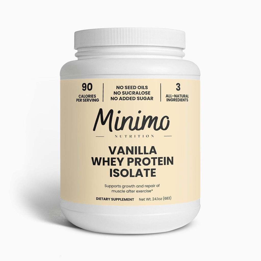 Polvere proteica isolata di siero, Vanilla, solo 3 ingredienti, isolato di proteine di siero, senza oli di semi, senza aggiunta di zucchero, senza sucralosio, 1,51 lbs