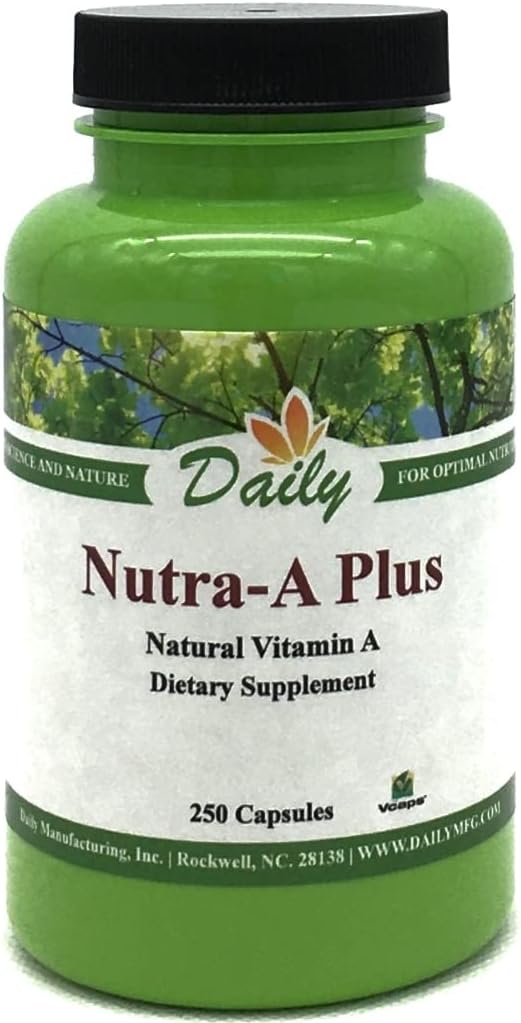 Fabrication quotidienne Nutra-A PlusTM (Vitamine A-Palmitate et bêta-carotène) 250 capsules végétariennes