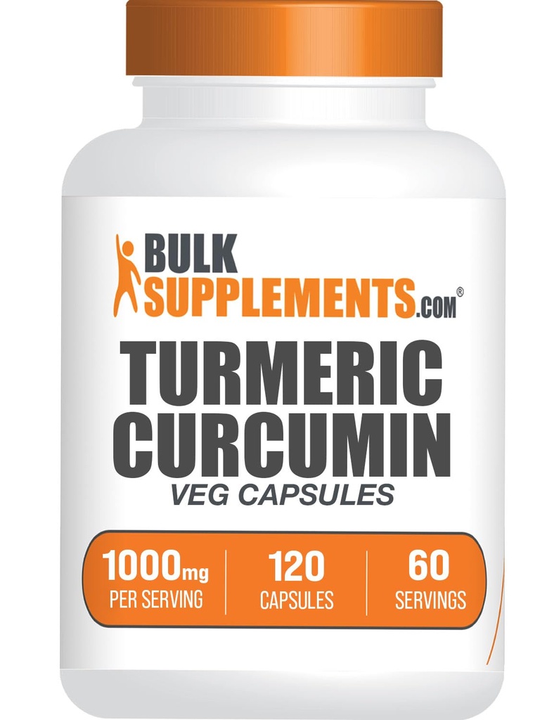 BulkSupplements.com Kurkuma Extrakt Kapseln - Kurkuma Supplement 1000mg - Glutenfrei,120 Veg Kapseln (Pack von 1)