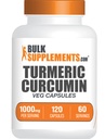 BulkSupplements.com Capsules d'extraits de curcuma - Supplément de curcuma, supplément de curcuma, 1000mg - Sans gluten,120 Capsules de légumes (paquet de 1)