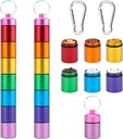 Kleine Portable Pille Case Schlüsselanhänger für Reisen, AngleKai 2 Pack Pille Organizer Box, Wasserdichte Tablet Gefäß Wochen Medizin Flasche Organizer (Rainbow)