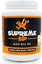 Poudre de protéines de Boba faite avec du thé noir réel - Thé de lait de Boba sucré avec des fruits de la moine naturelle - propre, crème poudre de protéines de Boba - Herbe Fed Whey Protein Isolate Bubble Tea - 27 Oz