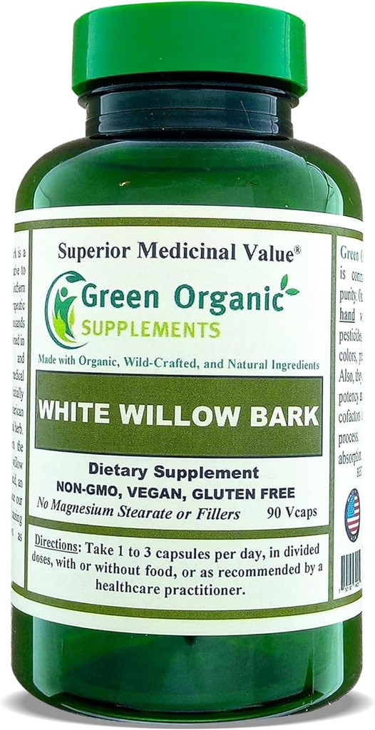 Grüne Bio-Ergänzungen Kapsel Weiß Willow Bark (Einzel)