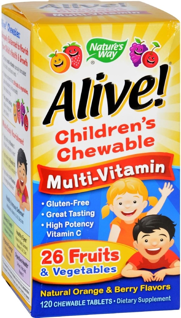 Nature's Way Alive Kinder Kaubare Mult-Vitamin 120 Kautabletten