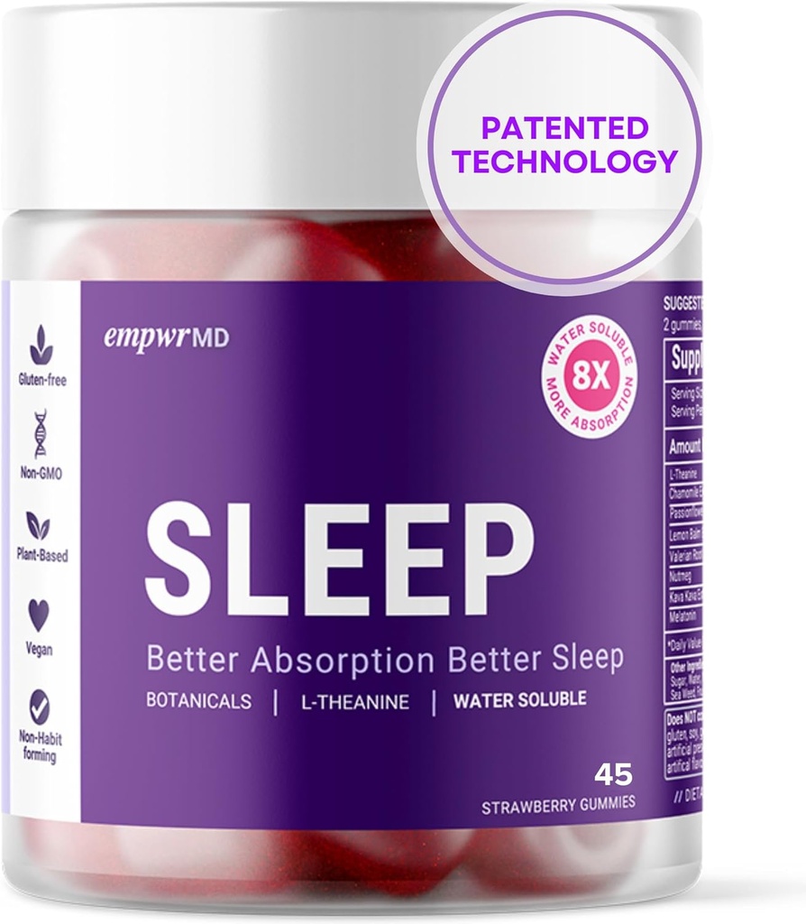 Supporto per il sonno (alimentazione di 45 giorni), supplemento dietetico, valeriana, 1 mg di melatonina, balsamo di limone, camomilla, pacchetto May Vary, Made in USA
