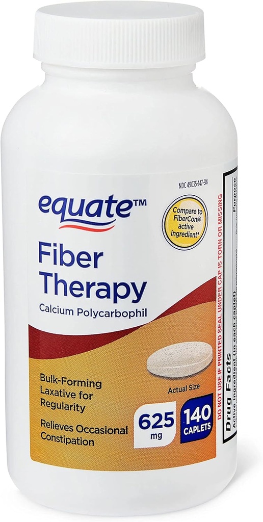 ikj Fiber Terapia Calcium Caplets Polycarbophil, 625 mg, 140 conte