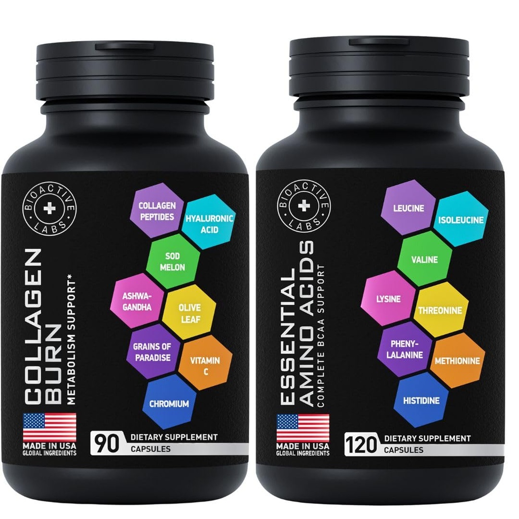 Thermogenic Multi Collagen Burn and Essential Amino Acids Complex - Fitness und Weight Loss Bundle