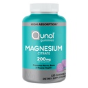 Qunol Magnesiumgummis für Erwachsene, 200mg Elemental Magnesium (ab 1.750mg Magnesium Citrat), Hohe Absorption Magnesium Supplement, Unterstützt Nerve, Knochen und Muskel Gesundheit, Vegetarisch, 120 Zähler