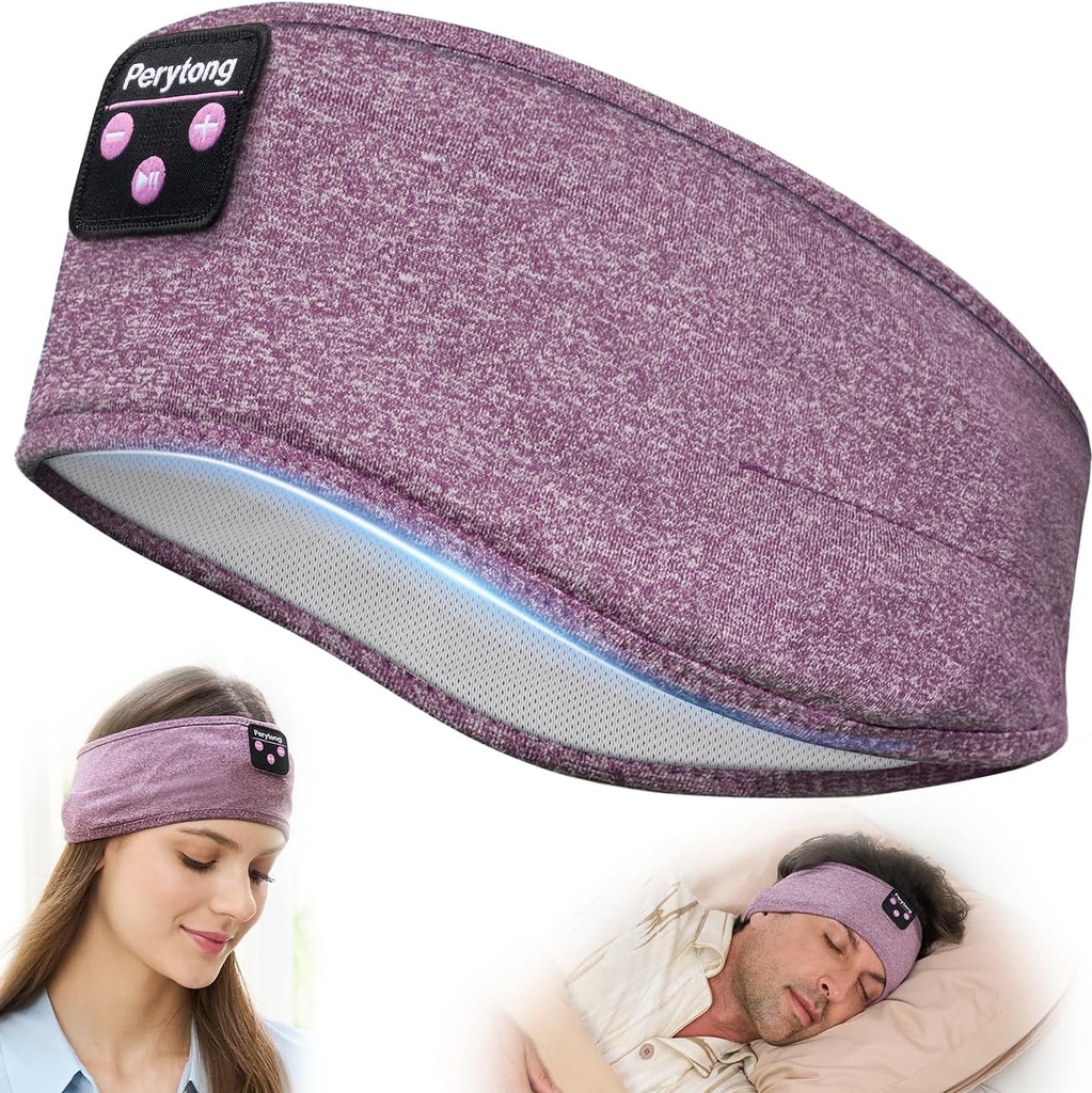 Perytong Sleep Headphones Bluetooth Headband, Headband Kopfhörer für Schlafen, Laufen, Yoga, Fitness, Reisen, Meditation, Geeignet für Side Sleepers, Geschenk für Männer Frauen, Tech Gadgets