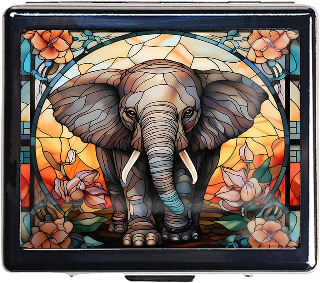 7 giorni Chromed Shiny Silver Pill Organizer con Specchio Dentro Ha 8 scomparti separati Rectangle 7 giorni Pill Box Pill Case (Elephant di vetro dello stato)