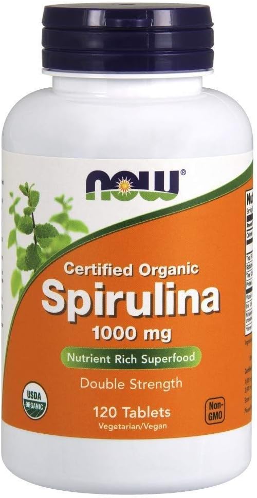 Jetzt Lebensmittel - Certified Organic, Spirulina, 1000 mg, 120 Tabletten