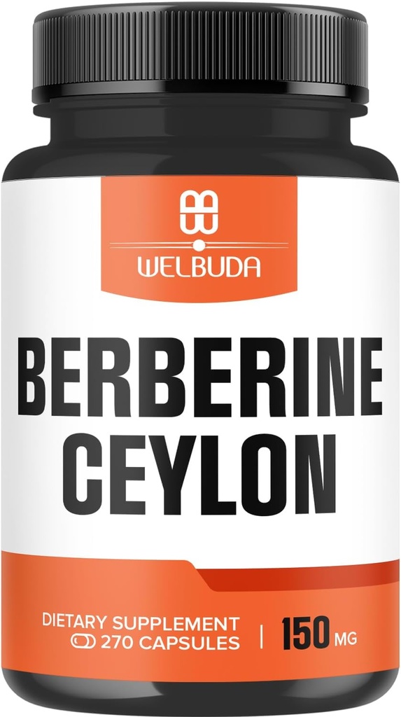 1000mg Berberina Supplemento con 500mg Ceylon Cinnamon - 270 Capsule - Super Formula con ingredienti Premium - Support Circulatory Health, Immune System, Body Management & Disgestion
