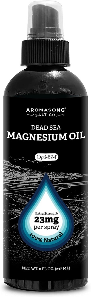 Aromasong Extra Strength Ultra-Pure Magnesium Spray + OptiMSM (23mg Magnesium in jedem Spray) 8 Oz, bekannt für Beinstörungen und fördert...