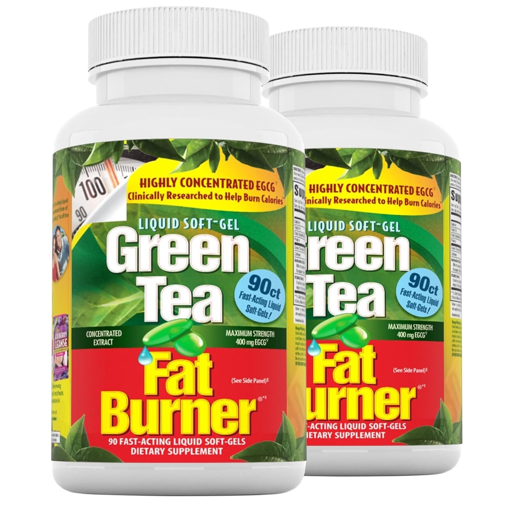 Angewandte Ernährung Green Tea Fat Burner - 30 Liquid Soft-Gels, Paket von 2 - Erhöht Kalorienverbrennung & Lieferungen Leistungsstarke Antioxidantien - 90 Gesamt Servierungen