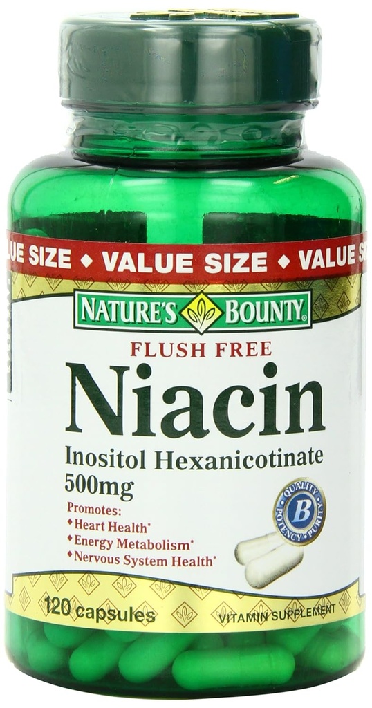 Nature's Bounty Flush Free Niacin 500 mg, 120 Count