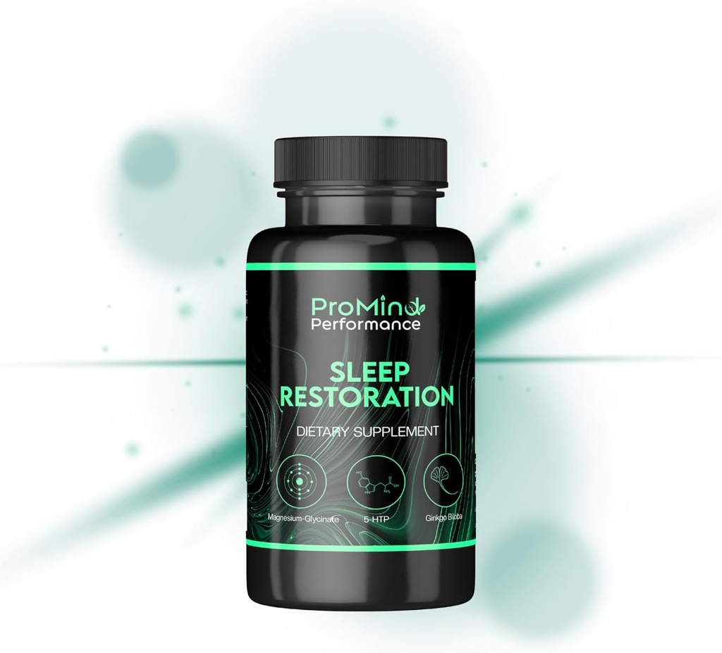 ProMind Schlafhilfe- Nootropic Infused mit Magnesium Glycinat, Tryptophan, Ginkgo, L-Theanin, 5-HTP und Valerian Root, 120 Kapseln - 40 Servietten