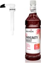 Monin - Boost di immunità totale, Supplemento di supporto immunitario, Miscela liquida di vitamine, minerali e antiossidanti, Immune Boosting Vitamina C & D + Elderberry, Per tutte le bevande, Calorie bassa (1 Litro + Pompa)