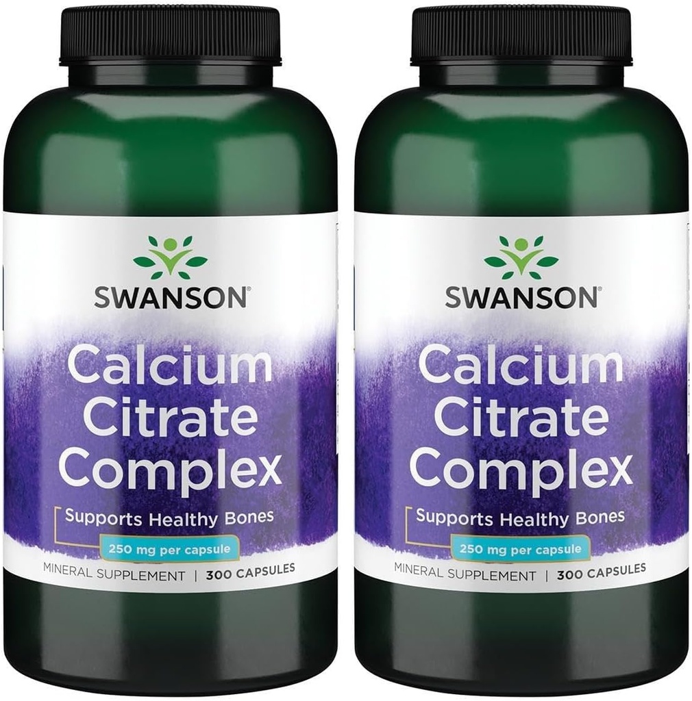 Swanson Calcium Citrate complesso muscolo Bone supporto sanitario Supplemento minerale 300 capsule (2 pacchetto)