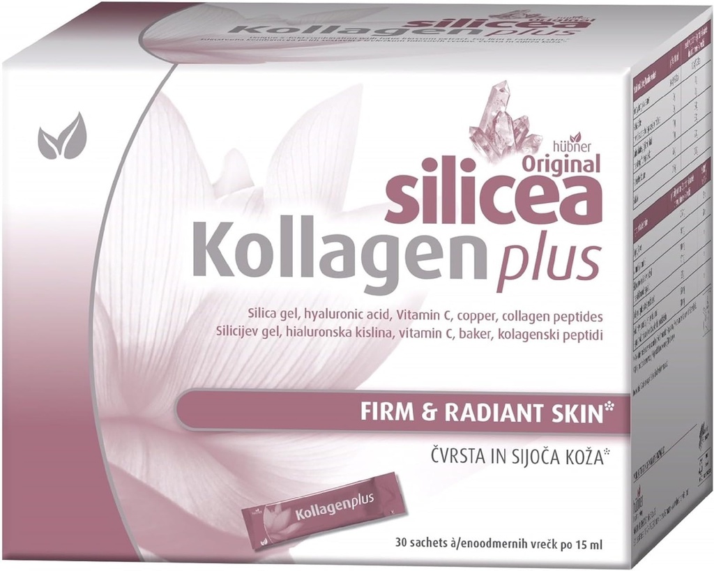Hubner Original Silicea Kollagen Plus, Collagen Peptide Blend Integratore alimentare, 15ml Single Dose Packets, 30-Pack