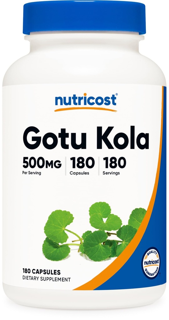Nutricost Gotu Kola 500 MG, 180 Kapseln - Vegetarische Kapseln, Glutenfrei, Non-GMO