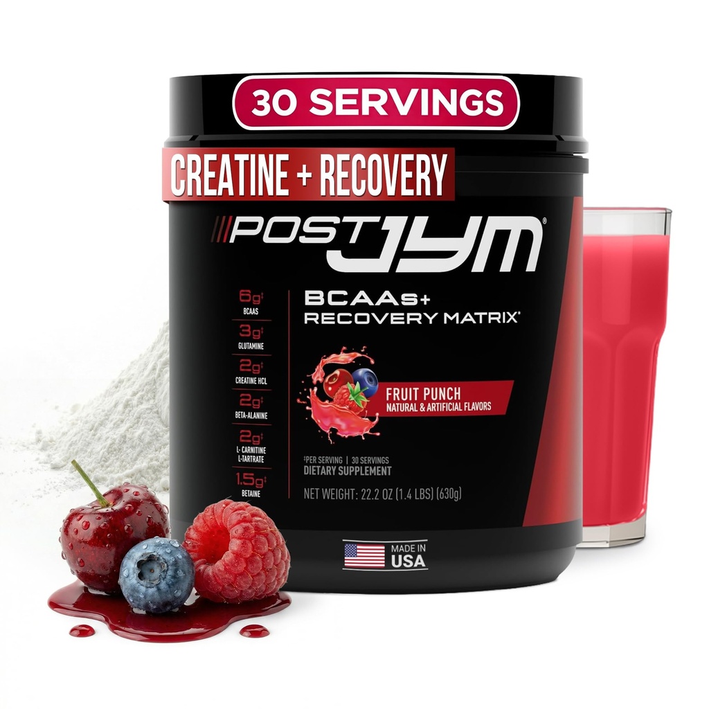 Post JYM Active Matrix - Post-Workout mit BCAA's, Glutamin, Creatine HCL, Beta-Alanine, und mehr JYM Supplement Science Fruit Punch, 30 Portionen