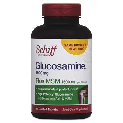Schiff Glucosamine 1500mg Plus MSM 1500mg und Hyaluronsäure, 150 Tabletten - Joint Supplement