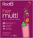 Polvere multivitaminica radice per le donne - 25 vitamine e minerali con 3X elettroliti, 9 Superfood organici, Probiotici e enzimi, Multivitamina e idratazione senza zucchero | 9 pacchetti di miscela di vitamine