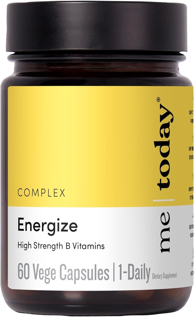 mir heute Energise Supplement Super B Vitamin B Complex für Männer und Frauen - B6, B12 mit Vitamin C, Zink, Ashwagandha und Sibirische Ginseng - Energie und Immununterstützung - Vegan, 60 Servietten