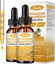 (2 Pack) Kalium-Magnesium-Ergänzung, Magnesium-Kalium-Ergänzungen mit Calcium, Vitamin D3, Zink, Zucker Free & Vegan Liquid Drops Supplement für Leg Cramps, Energie, für Erwachsene und Kid