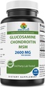 Brieofood Triple Strength Glucosamine Chondroitin MSM 2600mg/Serveur Capsules, Supports Hygiène articulaire, Cartilage et Tissu Connectif - Promote Confort et Flexibilité articulaires 180 Compte