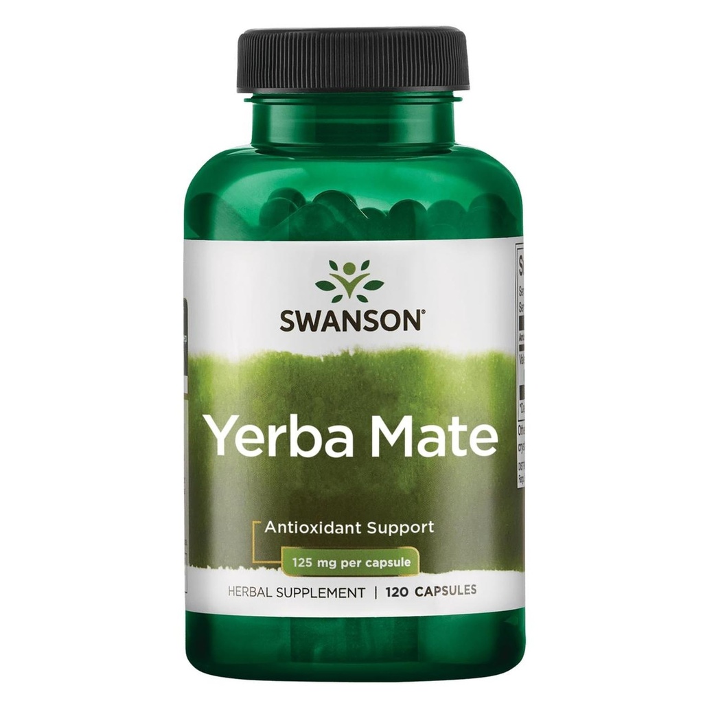Swanson Yerba Mate (4:1) Energie Vitalität Unterstützung 125 Milligramme 120 Kapseln