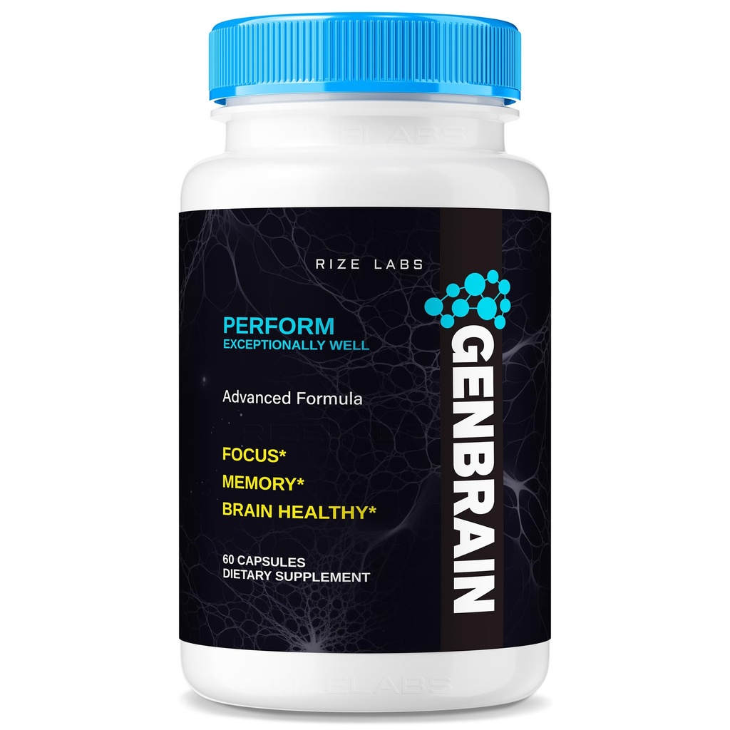 GenBrain Memory Supplement, Extra Strength Brain Support Capsules, Advanced Complex, Pure All-Natural Pills (60 Capsules)