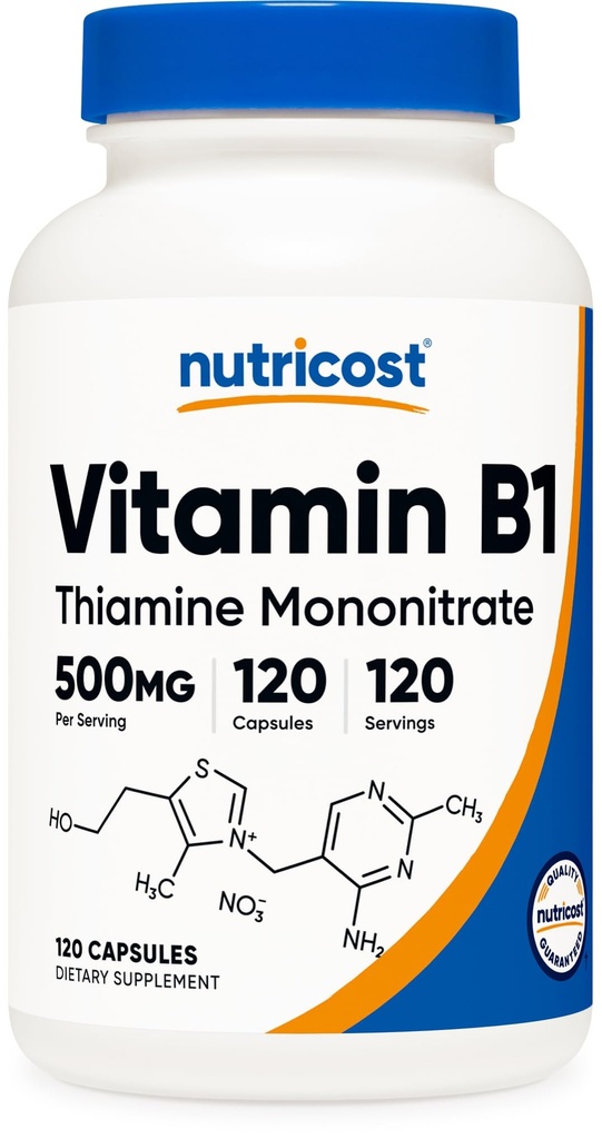 Nutricost Vitamin B1 (Thiamine) 500mg, 120 Kapseln