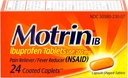 Motrin IB, Ibuprofène 200 mg Comprimés pour fièvre, douleurs musculaires, maux de tête et soulagement de la douleur au dos, 24 Ct
