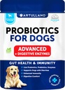 Probiotika für Hunde - Unterstützung Gut Gesundheit, juckende Haut, Allergien, Immunität, Hefe Balance - Hundeprobiotika und Verdauungsenzyme - 30 Sticks