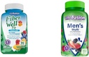 Vitafusion Fiber Well Fit Gummies Supplemento, 90 Conte (Packaging May Vary) & Adult Gummy Vitamins for Men, Berry Flavored Daily Multivitamins for Men with Vitamins A