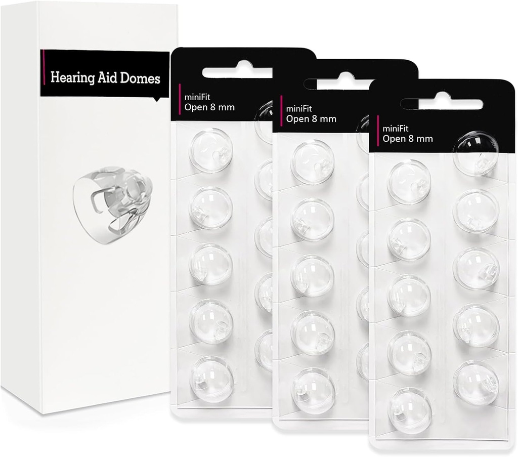 Open 8mm-Hearing Aid Domes für Oticon Minifit, Oticon Hörgerät Zubehör, Ersatzteile Zubehör Universal Oticon Domes für Hörgeräte Reinigungssets (30 Stück)