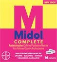 Midol Complete, Menstrual Period Symptome Relief, Caplets, 16 Count 4-Pack