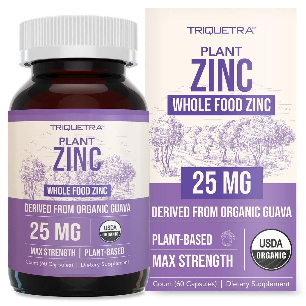 Organische Zink 25 mg | Ganze Nahrungs-Zink-Ergänzungen | Von Bio-Frucht abgeleitet, elementare Zink - Wasser extrahiert, Vegan, GMO-frei - Essential Mineral, Antioxidans, Immununterstützung, Haut - 60 Servierungen
