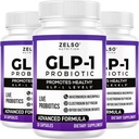 ZELSO (3 Pack) GLP-1 Probiotico con Akkermansia Muciniphila - Gut Health Support con GLP 1 Probiotici Live, 500M CFU Multi-Strain Probiotic + Prebiotico, GLP1 Naturally Plus - 90 Capsule