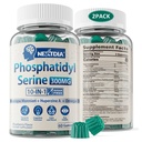 Phosphatidylserine - Nootropic Brian Supplement, Focus & Energy Gummies+ Bacopa Monnieri, Omega 3, Huperzine A, Methyl B12 & B6 per senior, Gamers, Workers, Non-GMO, Caffeina-Free, Sugar Free, 2 Pack